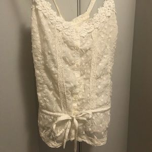 Front tie criss cross lace hollister tank top